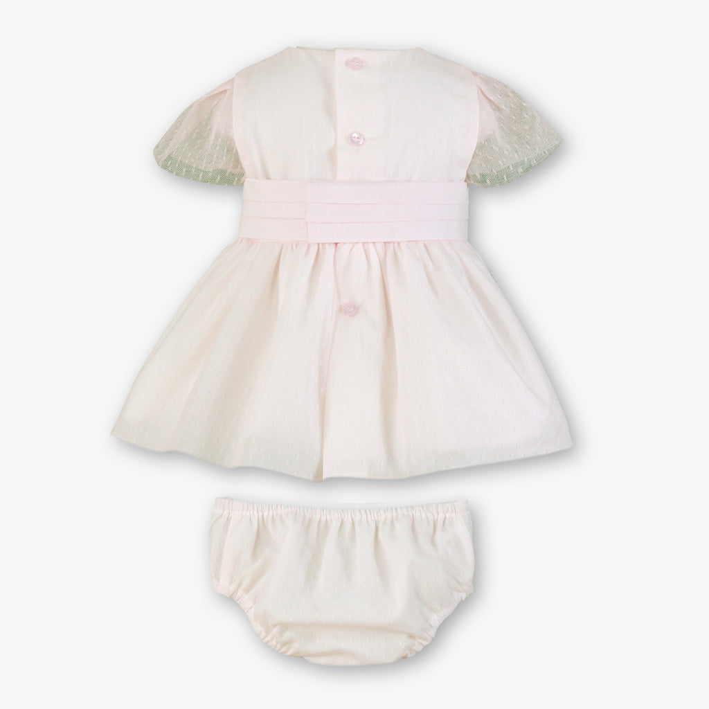 MIRANDA Ceremonia Girls Cream & Pink Dress & Knickers - 21VB