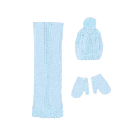 MIRANDA Blue Boys Hat, Scarf & Mittens - 21BGM