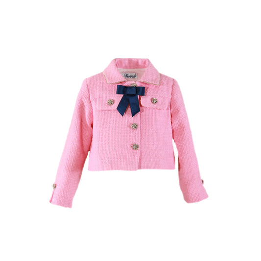 MIRANDA Pink Tweed Girls Skirt Set with Jacket - 227