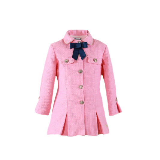 MIRANDA Pink Tweed Girls Coat Dress - 227