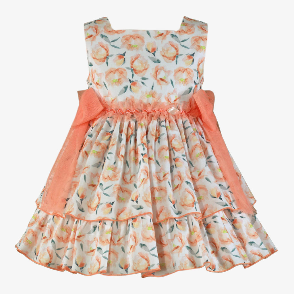 MIRANDA SS25 Peach Floral Girls Dress - 229
