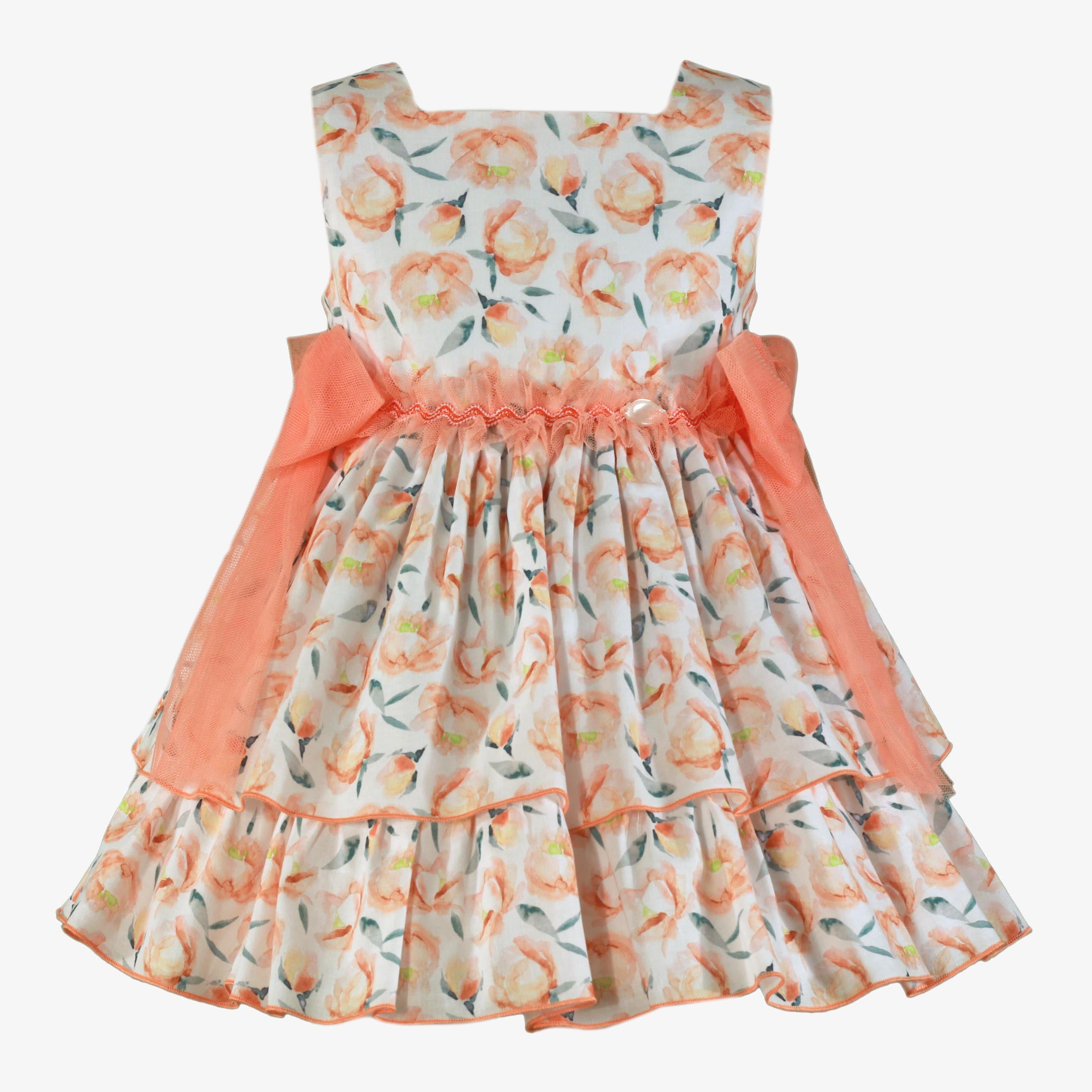 MIRANDA SS25 Peach Floral Girls Dress - 229