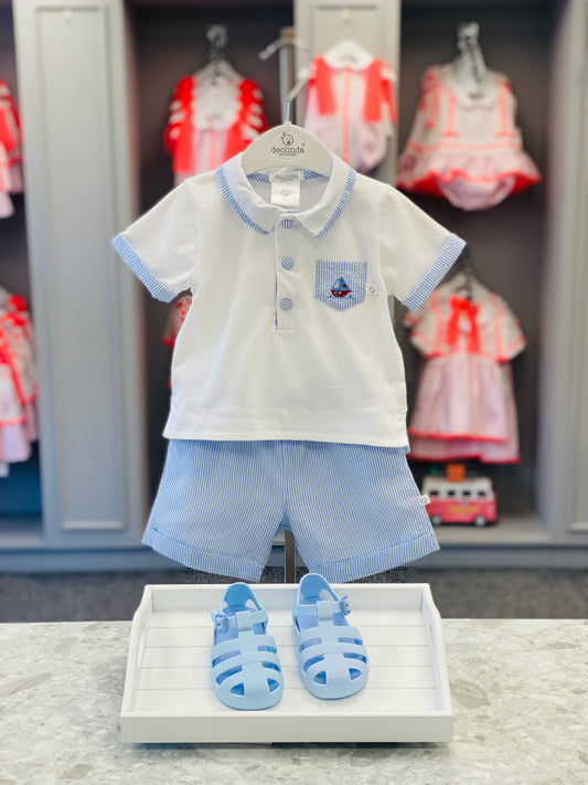 DEOLINDA SS25 Victory Boys Blue & White Short Set - 25805