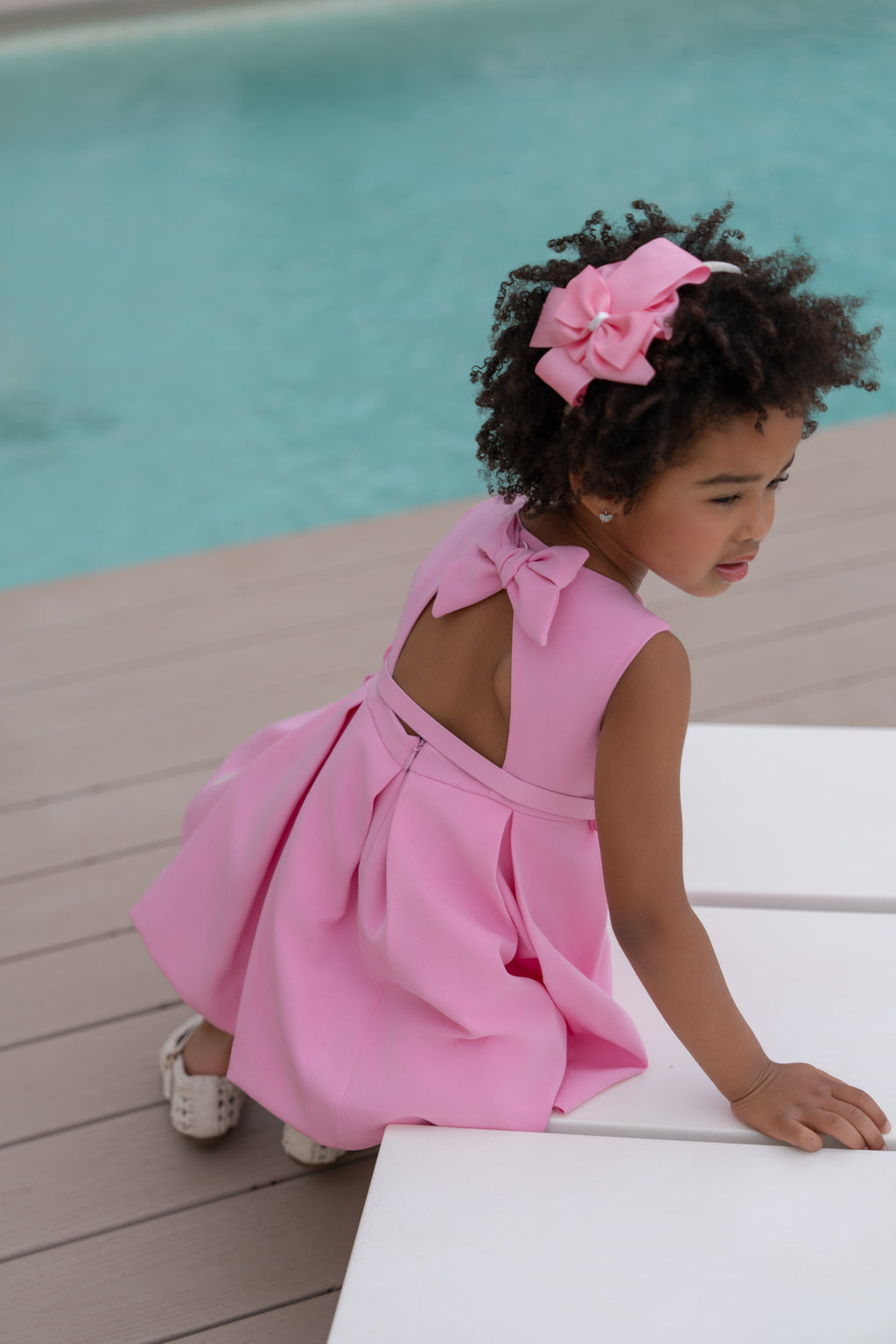 MIRANDA Pink Girls Dress with Belt - 232V