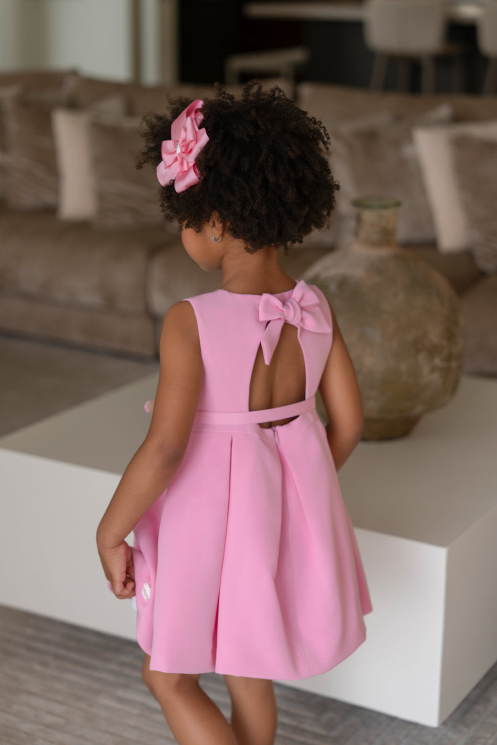 MIRANDA Pink Girls Dress with Belt - 232V