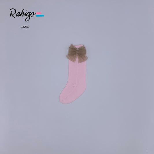RAHIGO Pink & Camel Girls Socks - 23216