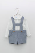 FOQUE Dusty Blue Boys H Bar Short Set 