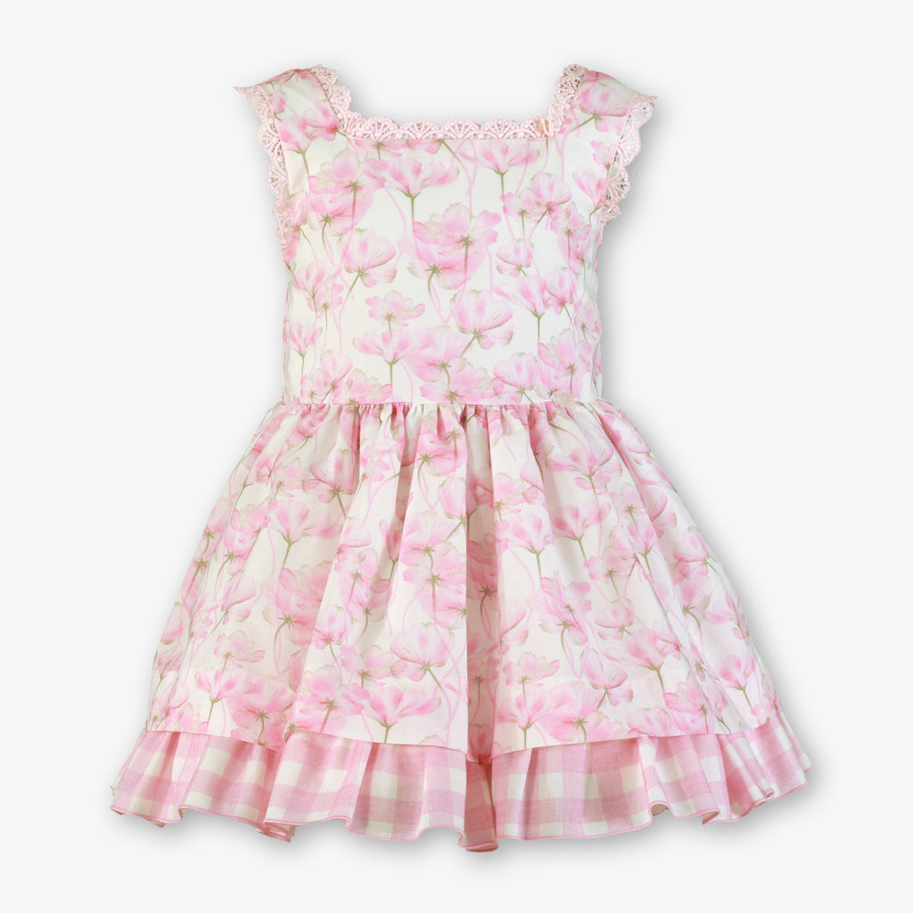 MIRANDA Pink Floral Girls Puffball Dress - 233V