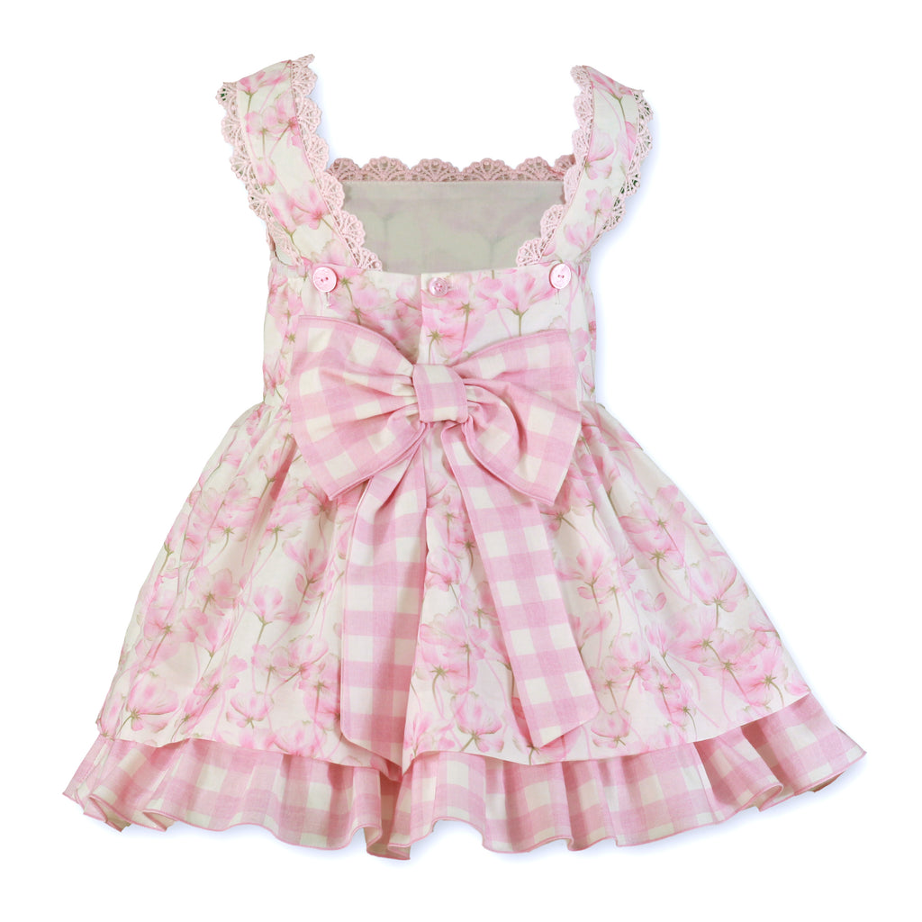 MIRANDA Pink Floral Girls Puffball Dress - 233V