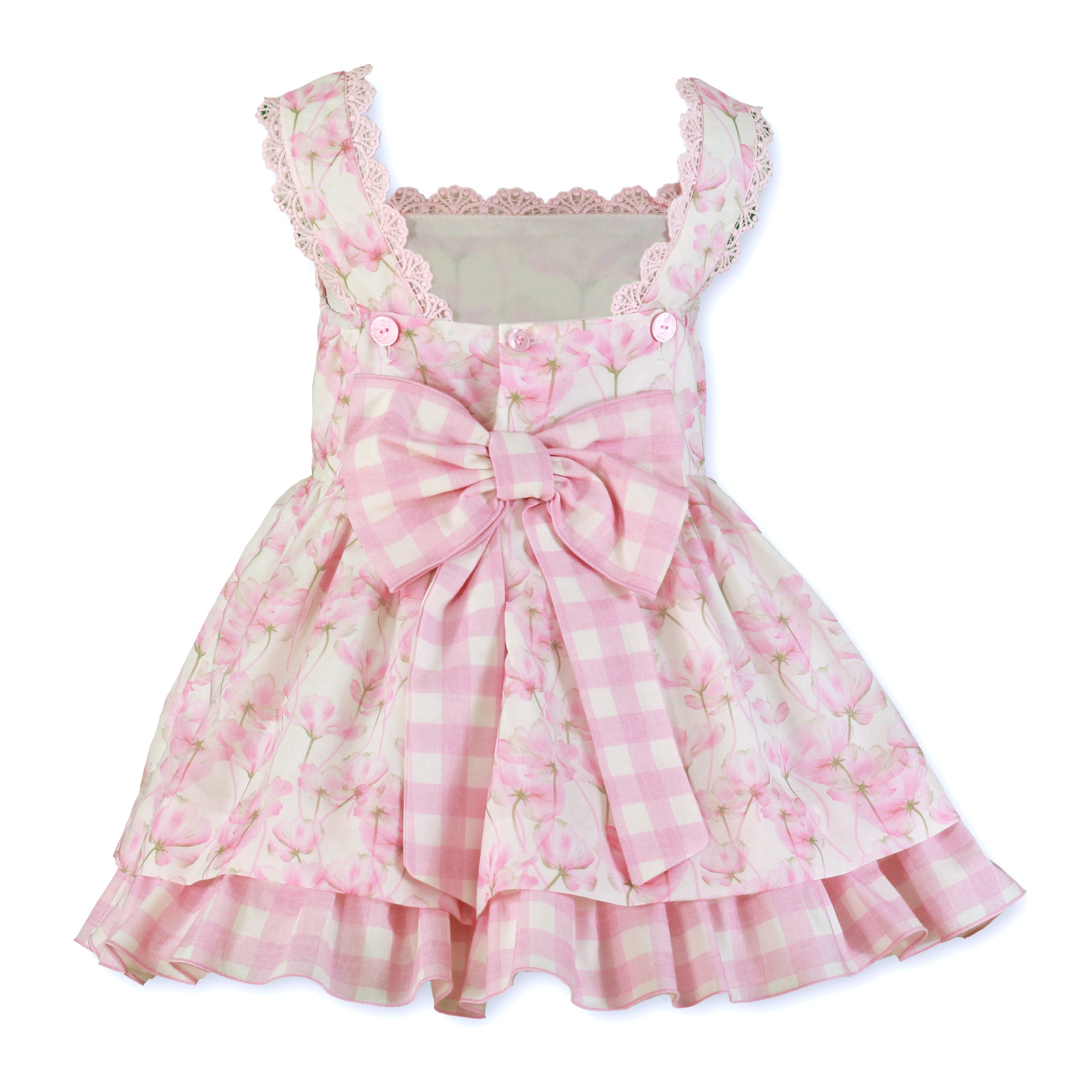 MIRANDA Pink Floral Girls Puffball Dress - 233V