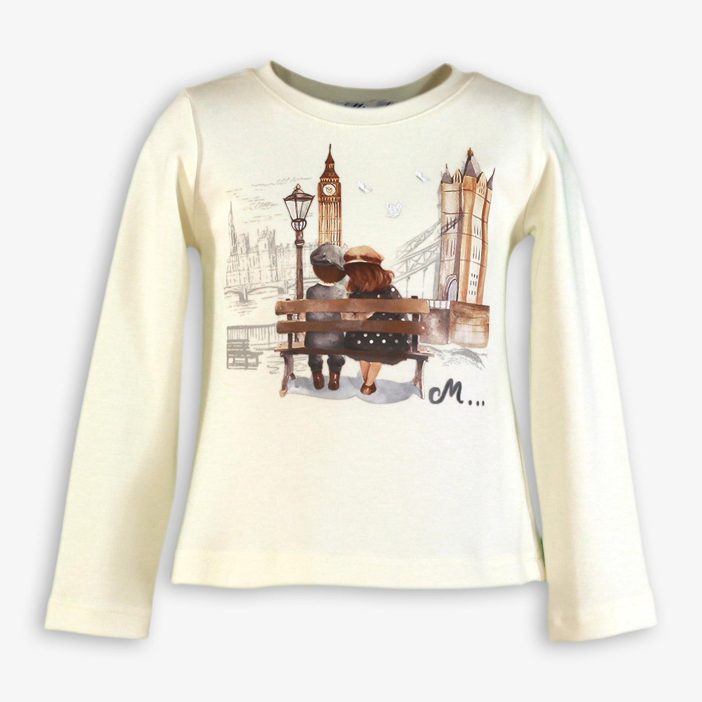 PRE ORDER AW25 MIRANDA Cream & Grey Girls Skirt Set with Faux Fur Cape - 236