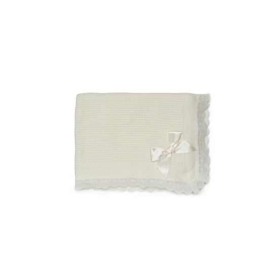 JULIANA Alcobresse Cream Lace Knitted Shawl Blanket - 24023