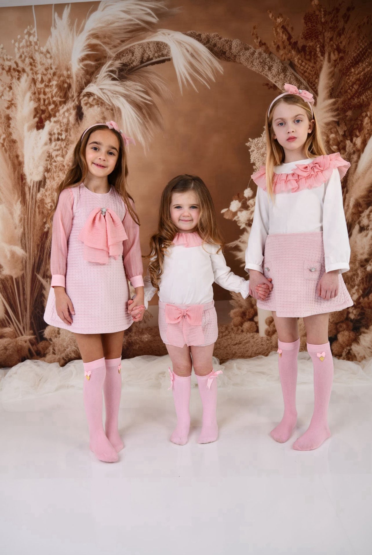 ROCHY Rosse Girls Pink Velvet Skirt Set - 24107