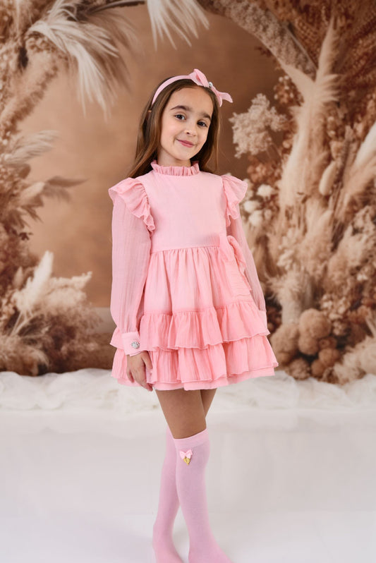 ROCHY Rosse Girls Pink Chiffon Dress - 24106