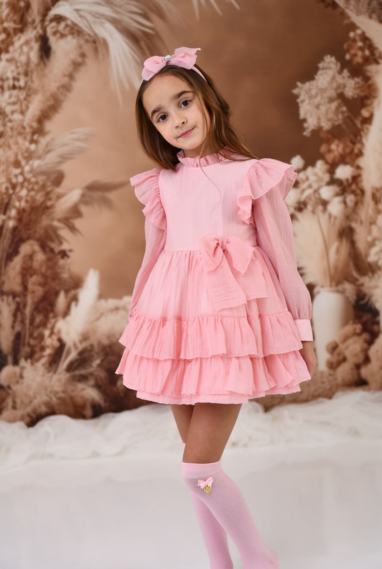 ROCHY Rosse Girls Pink Chiffon Dress - 24106