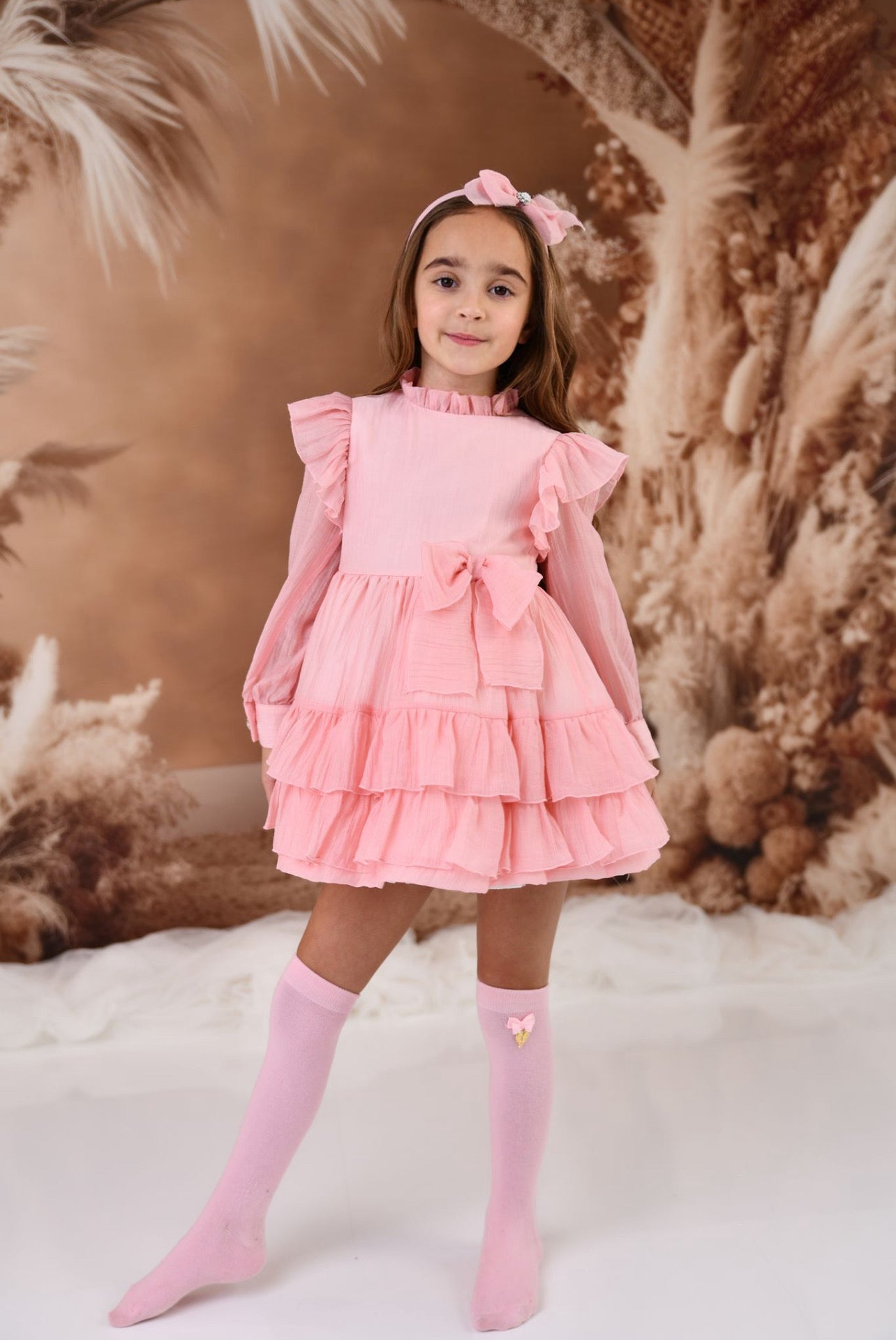 ROCHY AW24 Rosse Girls Pink Chiffon Dress - CLEARANCE SALE