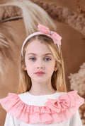 ROCHY Rosse Girls Pink Velvet Bow Hairband 