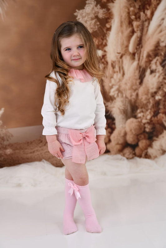 ROCHY Rosse Girls Pink Velvet Jam Pant Set - 24108