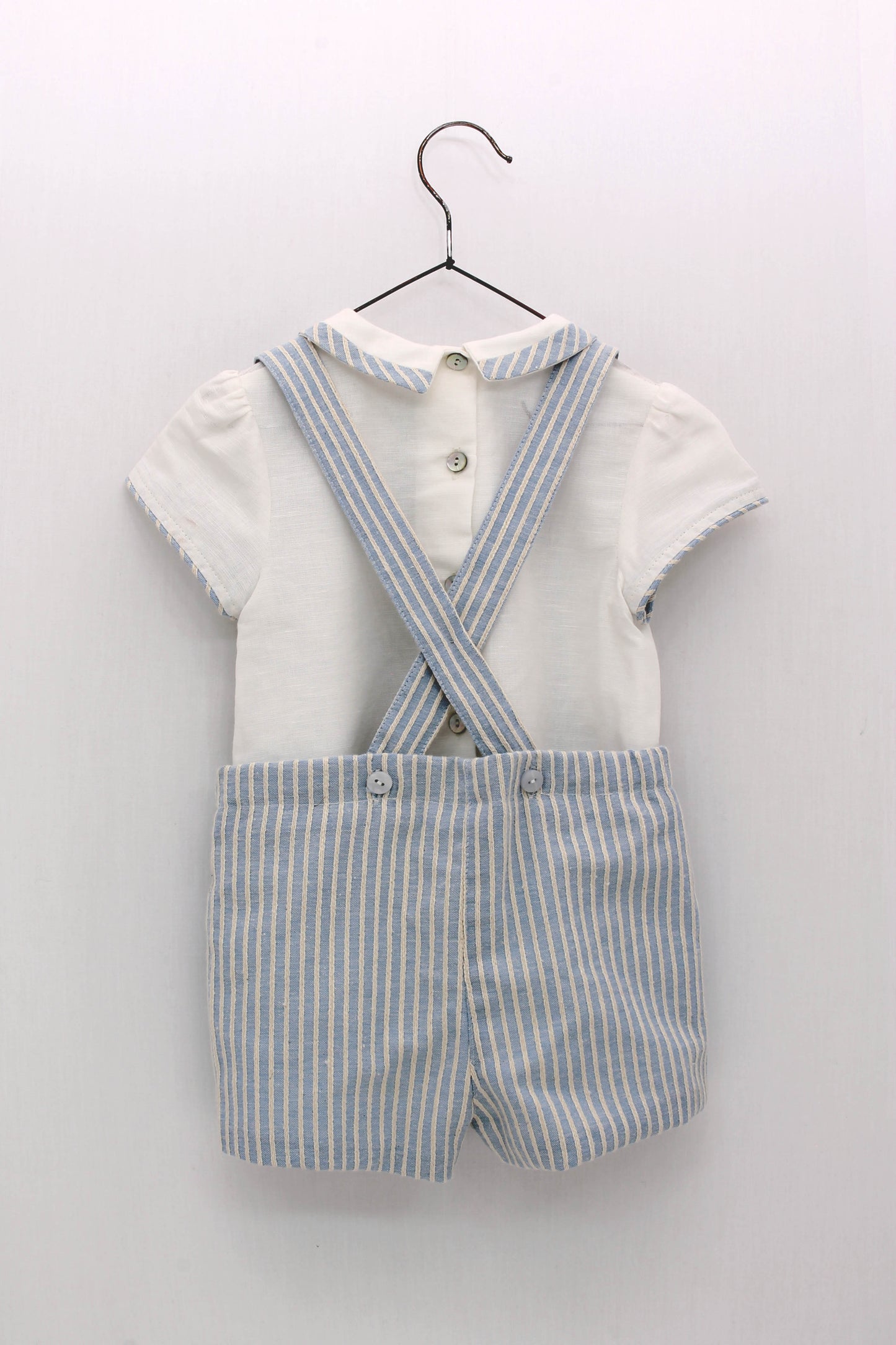 FOQUE CEREMONIA Blue Stripe Baby Boys Shorts Set - 4907