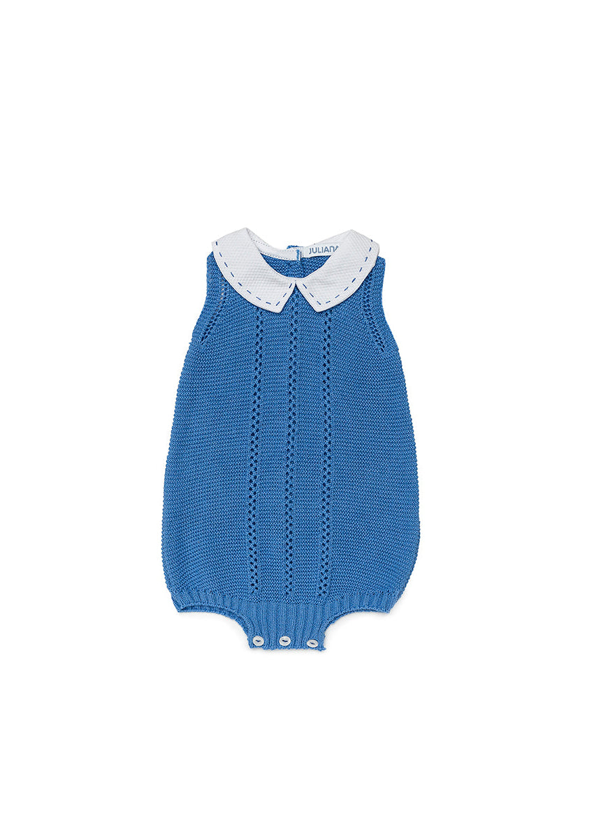 JULIANA Ambolo Boys Blue Knitted Romper - 24159