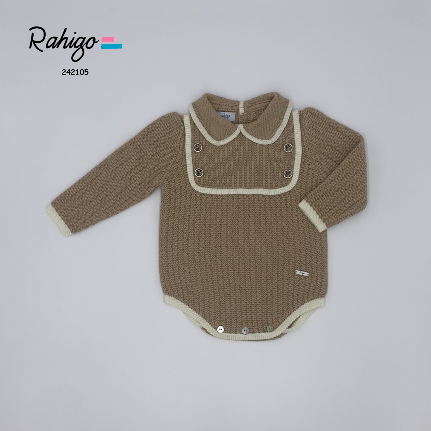 RAHIGO Camel & Cream Boys Romper - 242105