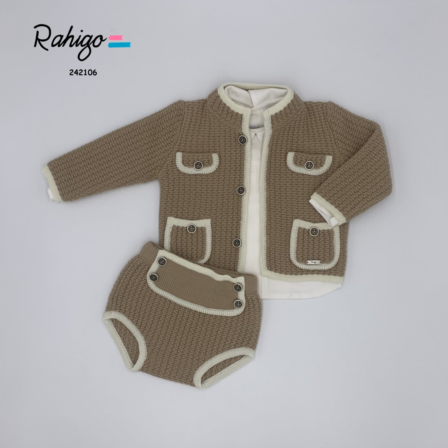 RAHIGO Camel & Cream Boys Three Piece Jam Pant Set - 242106