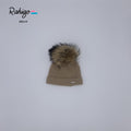 RAHIGO Camel Unisex Fur Pom Pom Hat