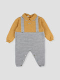 FOQUE Mustard & Grey Boys Knitted Romper