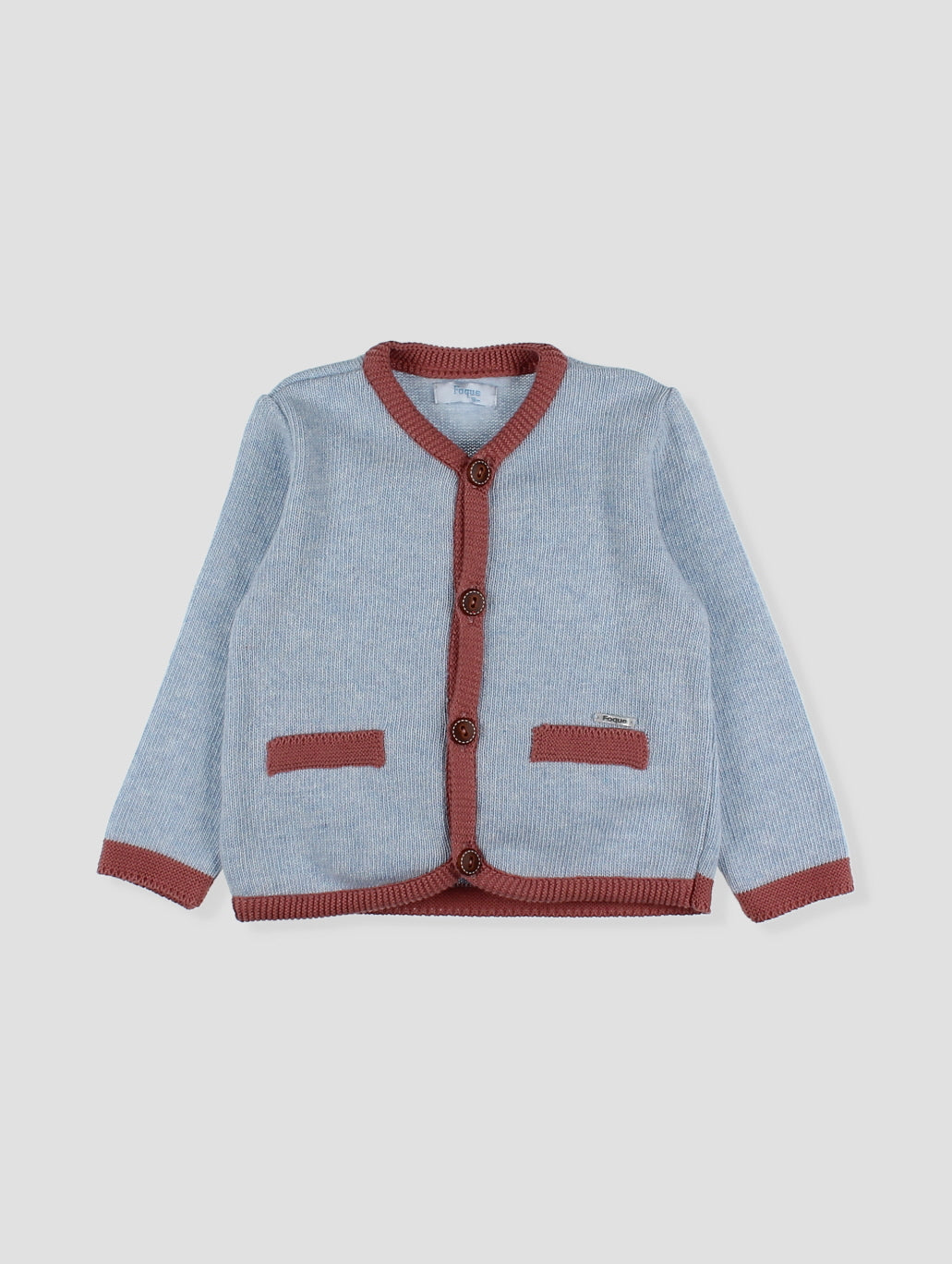 AW24 FOQUE Arcilla Grey Check Boys Short Set with Cardigan - CLEARANCE SALE