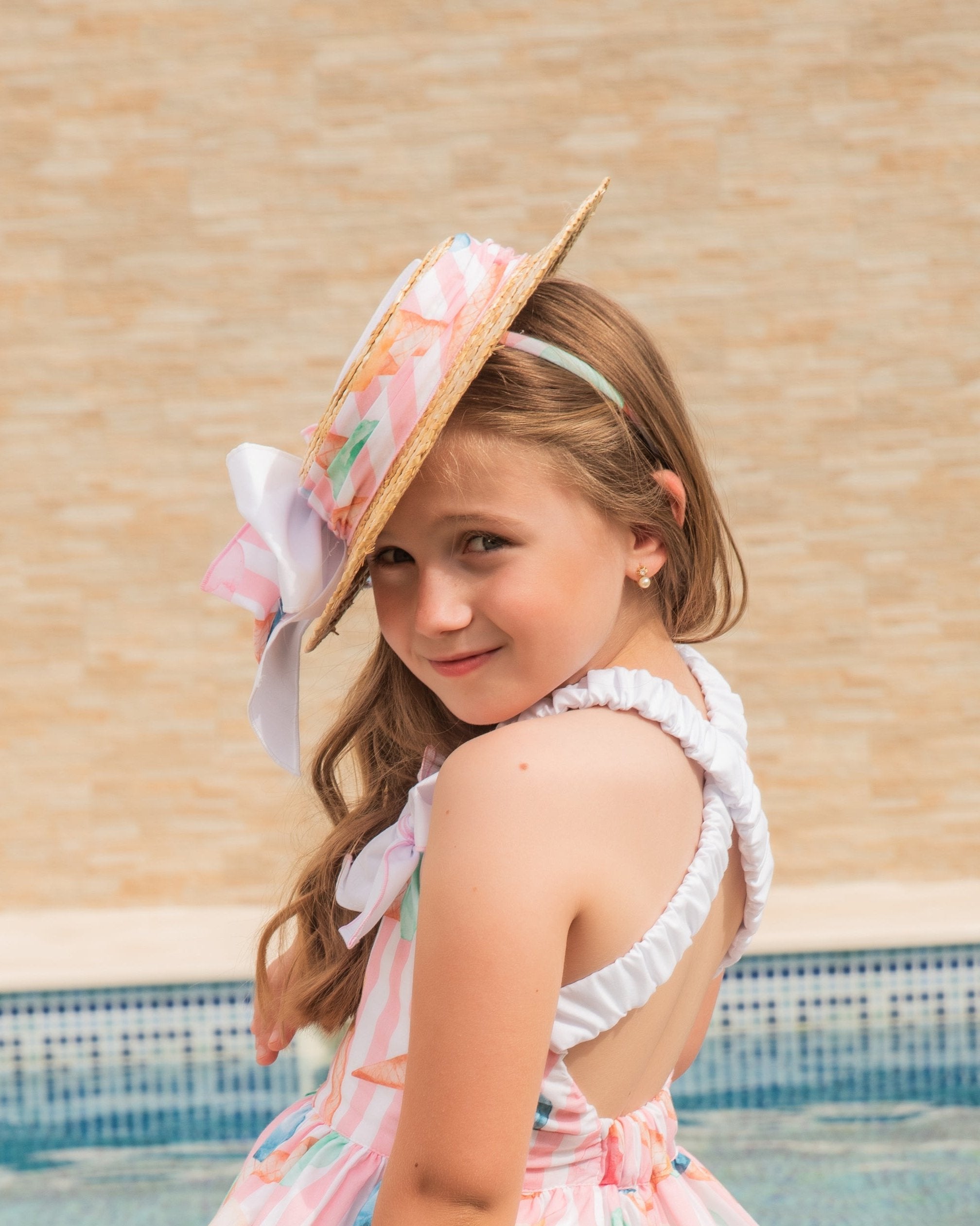BABINE Ice Cream Pink Girls Sombrero Fascinator