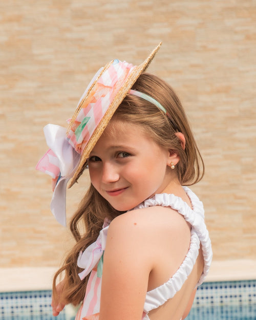 BABINE Ice Cream Pink Girls Sombrero Fascinator