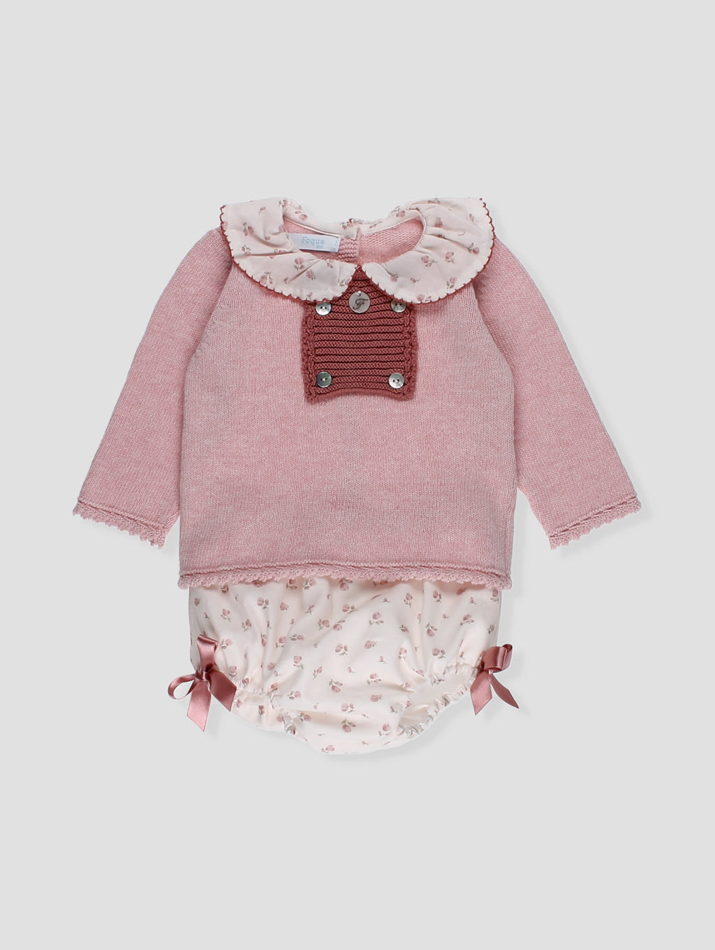 AW24 FOQUE Arcilla Pink Floral Girls Jam Pant Set - CLEARANCE SALE