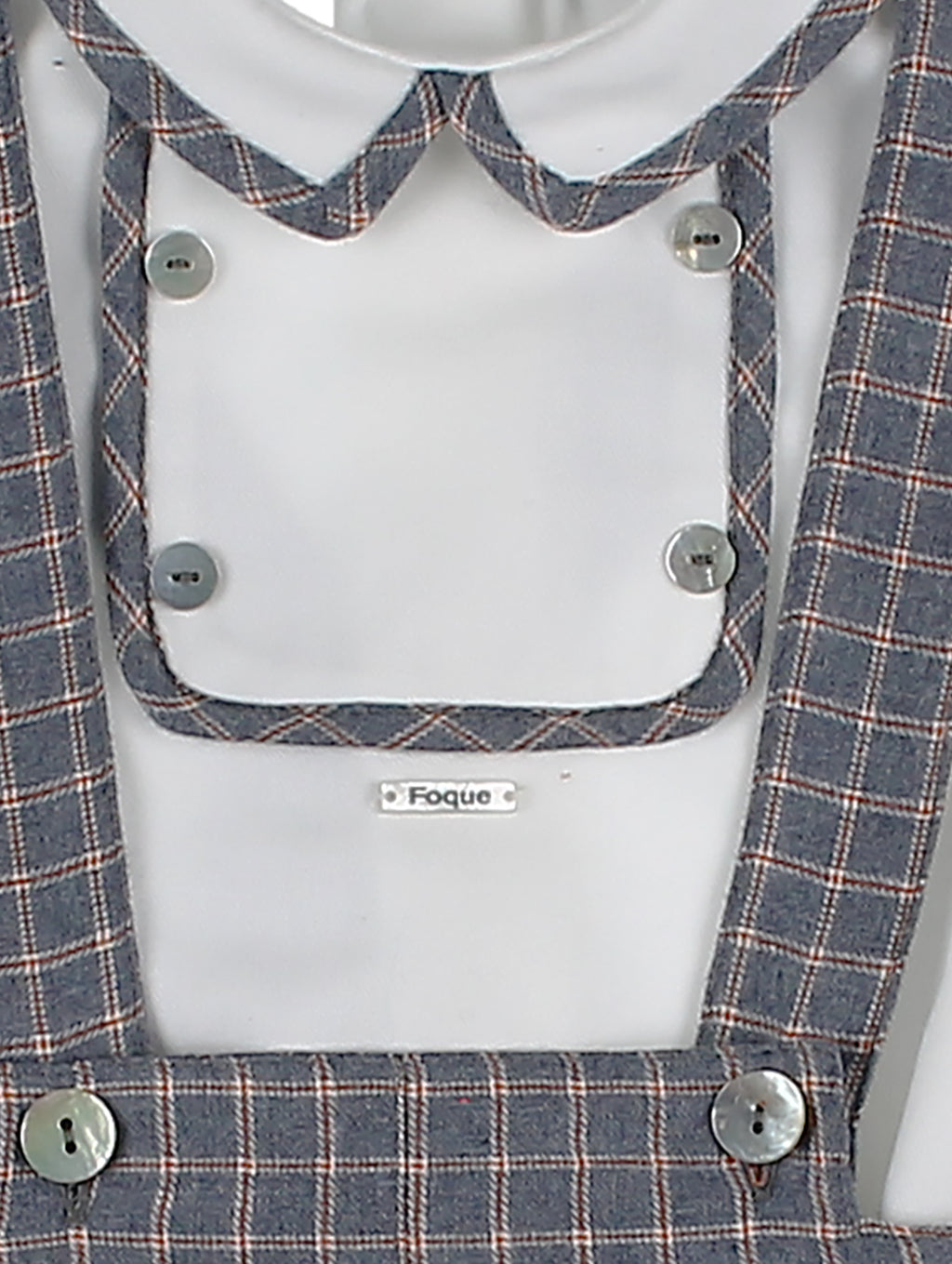 AW24 FOQUE Arcilla Grey Check Boys Short Set with Cardigan - CLEARANCE SALE