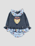 FOQUE Globos Girls Blue Hot Air Balloon Jam Pant Set