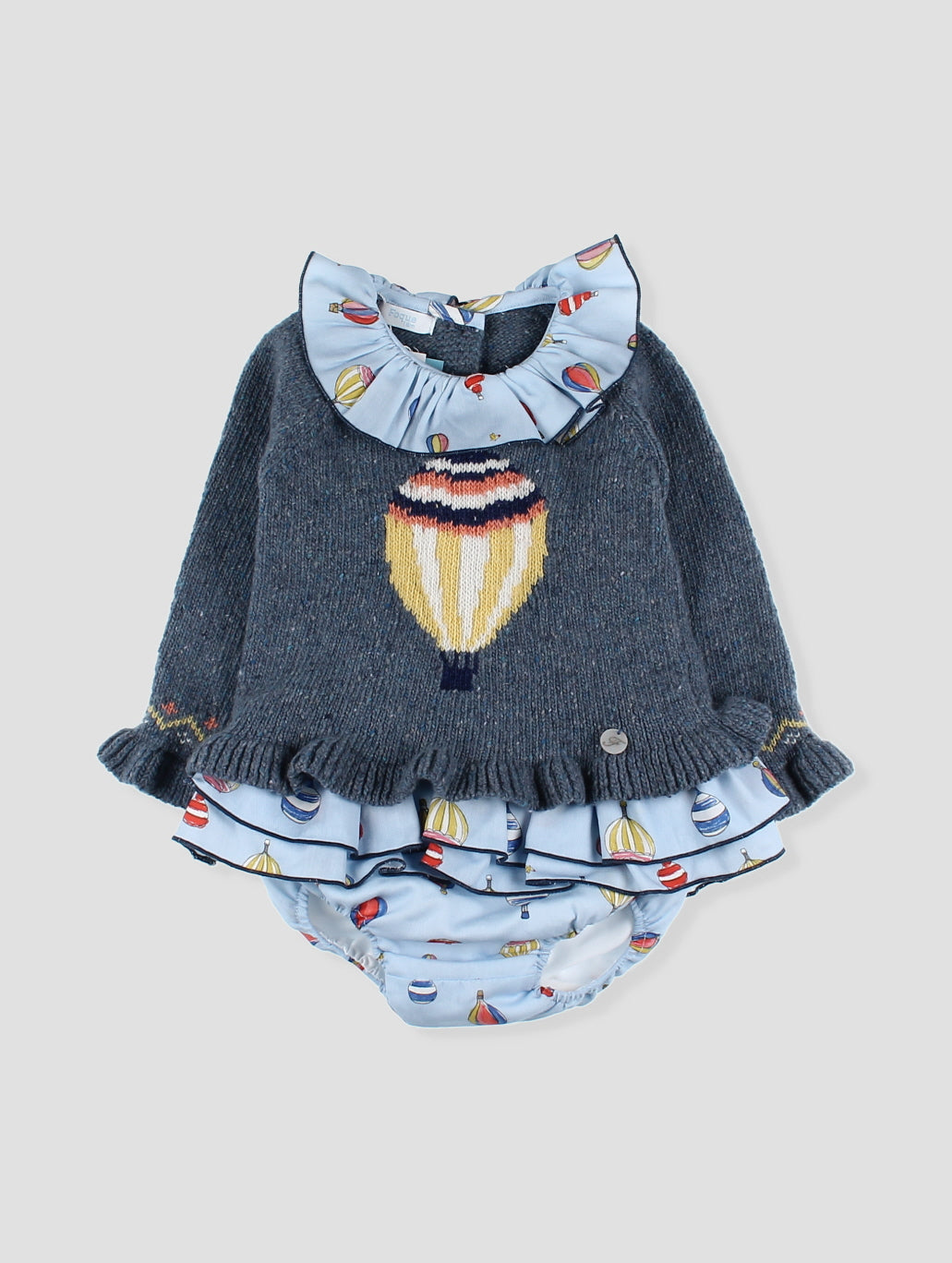 AW24 FOQUE Globos Blue Hot Air Balloon Girls Jam Pant Set - CLEARANCE SALE