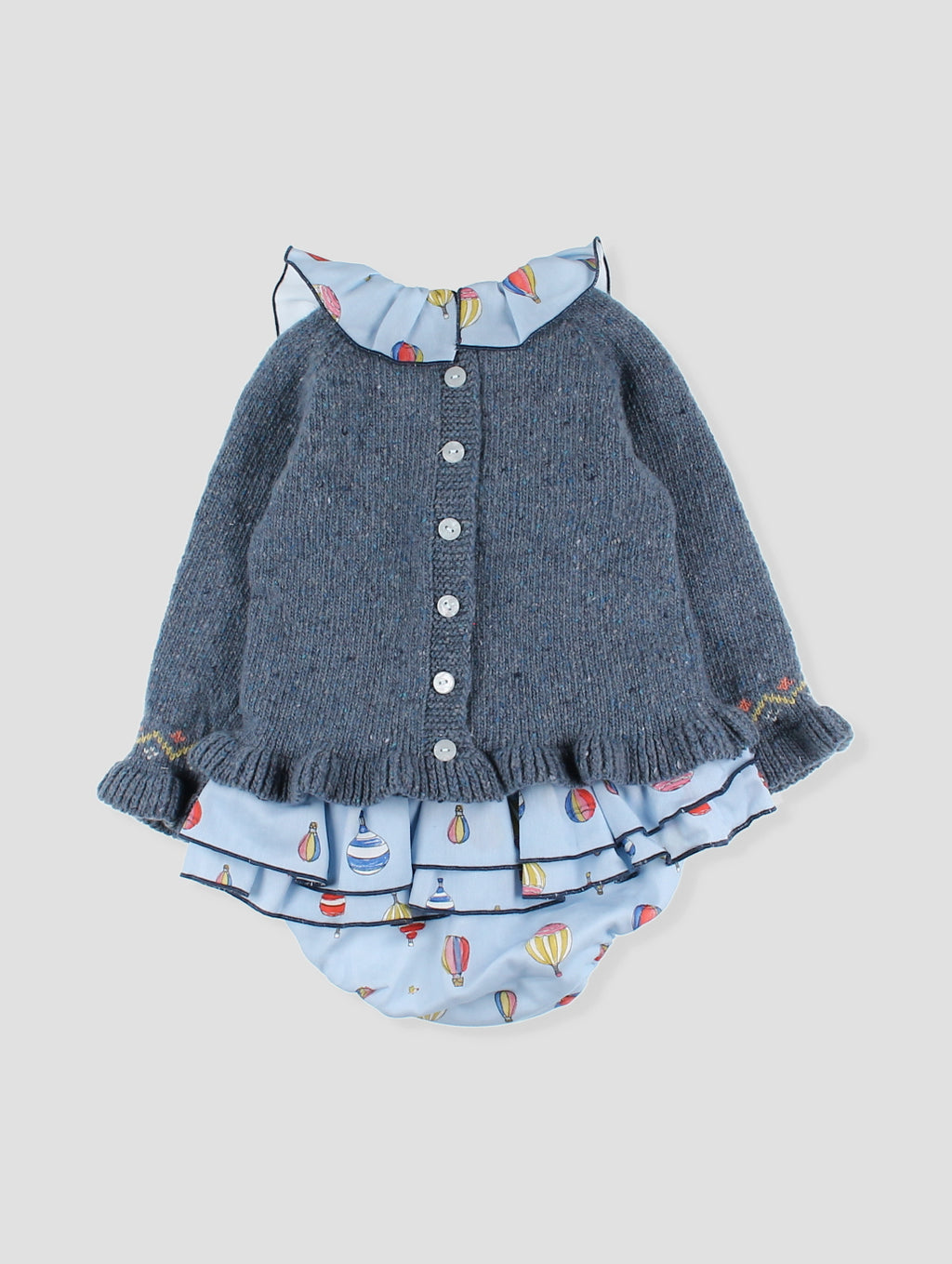 AW24 FOQUE Globos Blue Hot Air Balloon Girls Jam Pant Set - CLEARANCE SALE