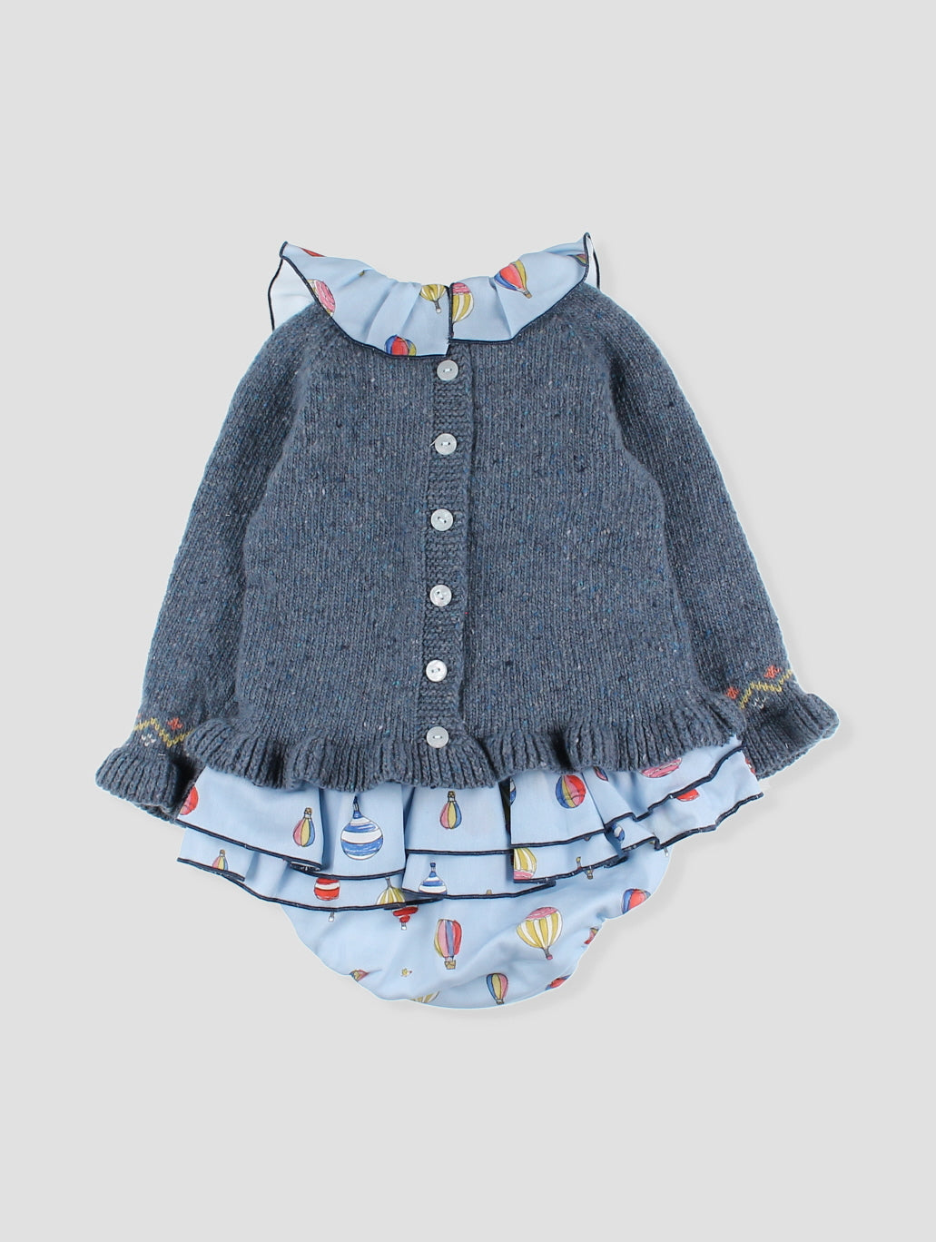 AW24 FOQUE Globos Blue Hot Air Balloon Girls Jam Pant Set - CLEARANCE SALE