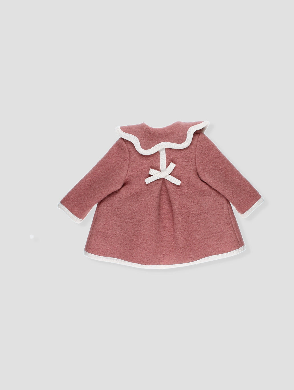 AW24 FOQUE Arcilla Rose Pink Girls Wool Coat - CLEARANCE SALE