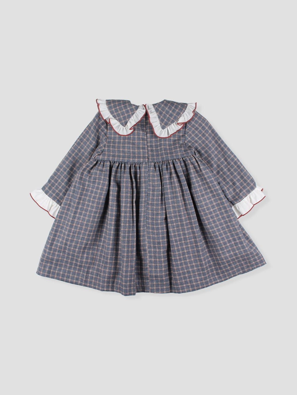 AW24 FOQUE Arcilla Grey Check Girls Dress - 5222