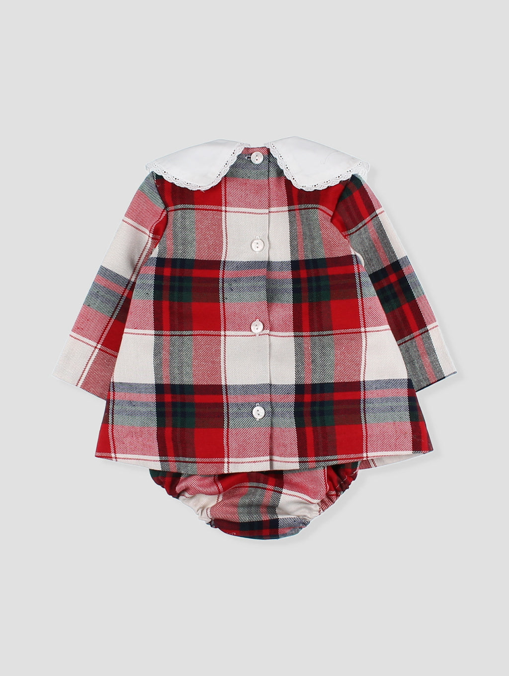 AW24 FOQUE Tartan Girls Pom Pom Dress & Knickers - CLEARANCE SALE