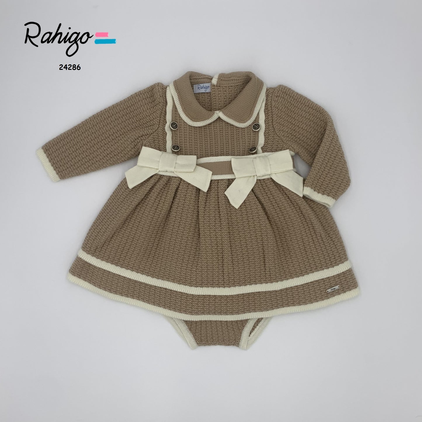 RAHIGO Camel & Cream Girls Dress & Knickers - 24286