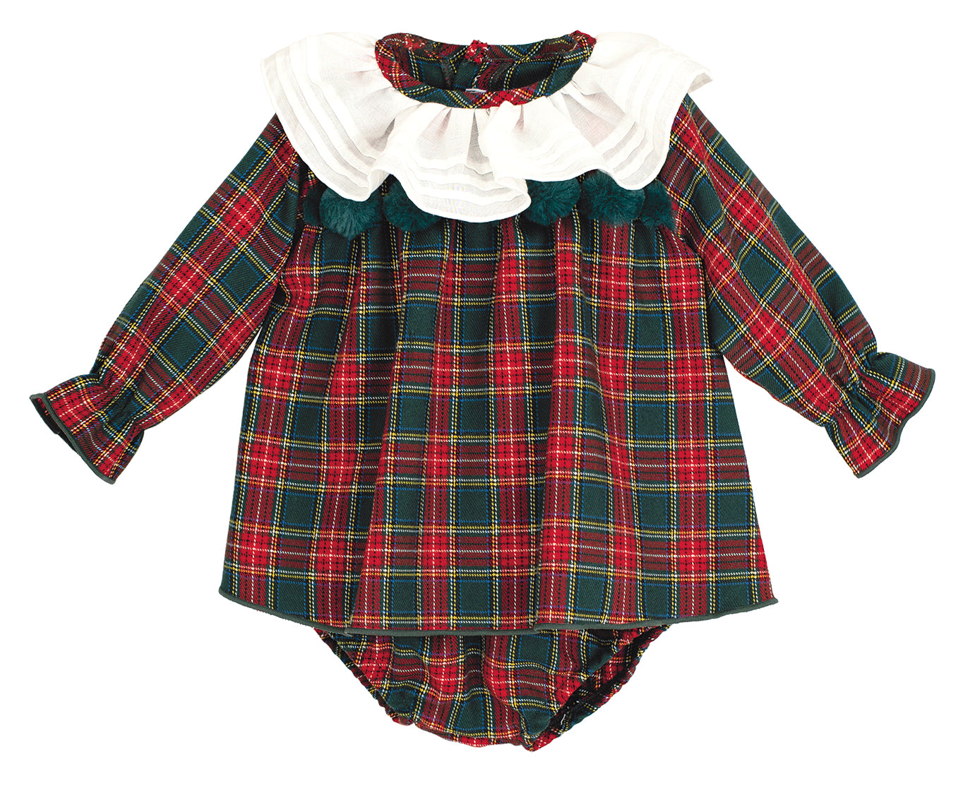 AW25 CALAMARO Galerna Girls Red & Green Tartan Dress & Knickers - 22104