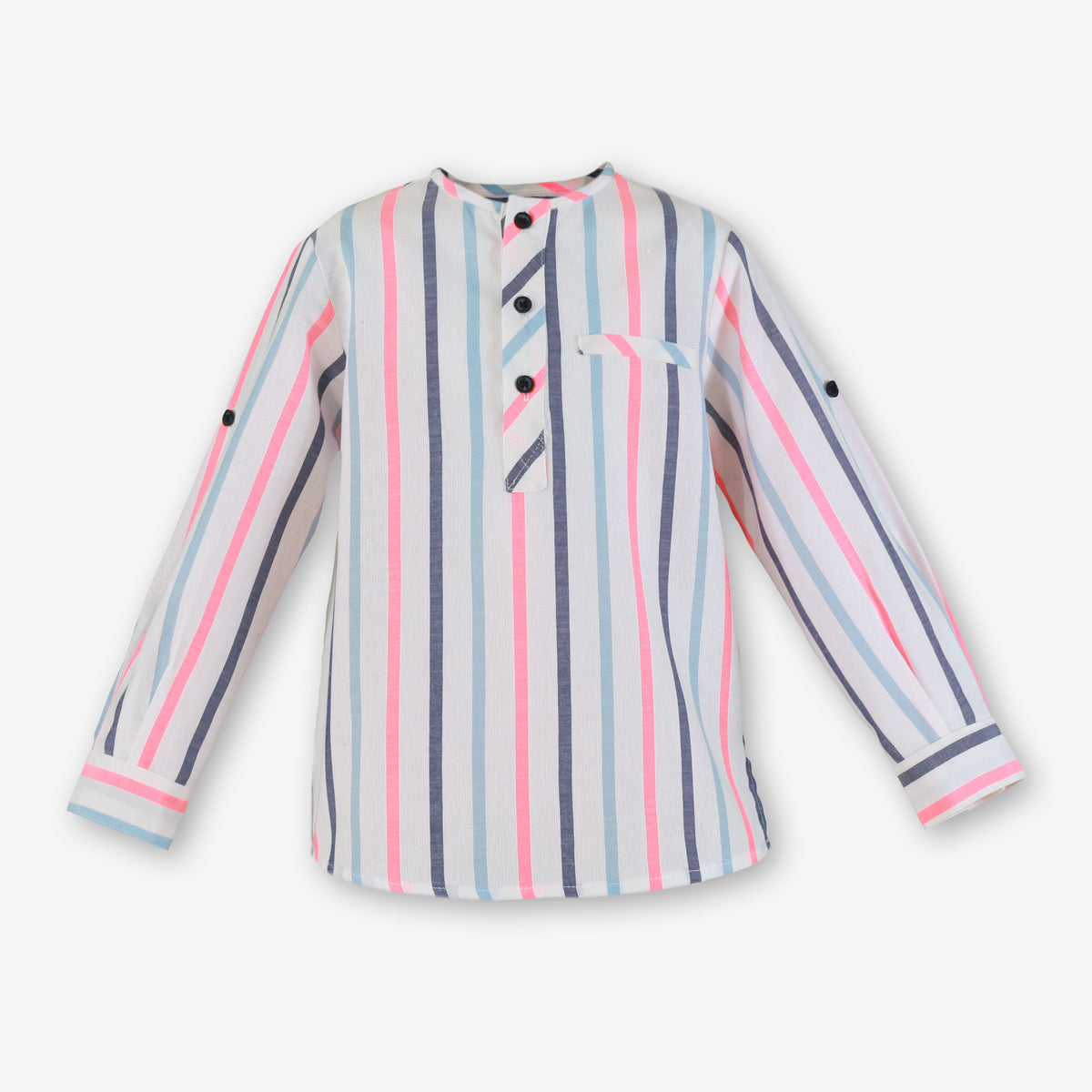 Miranda Neon and Blue Stripe boys shorts set front view