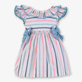 MIRANDA Neon & Blue Stripe Girls Dress - 244V