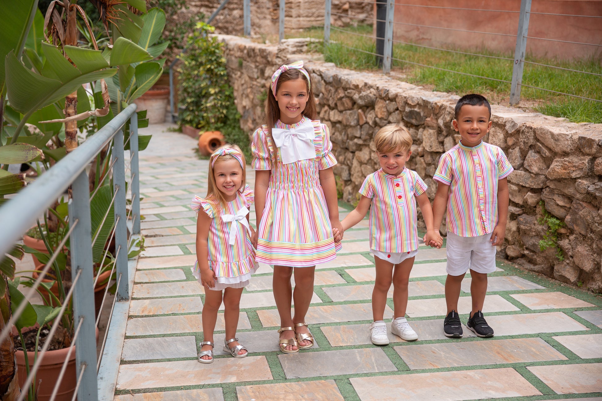 ROCHY Multicoloured Stripe Baby Girls Jam Pant Set - 24620