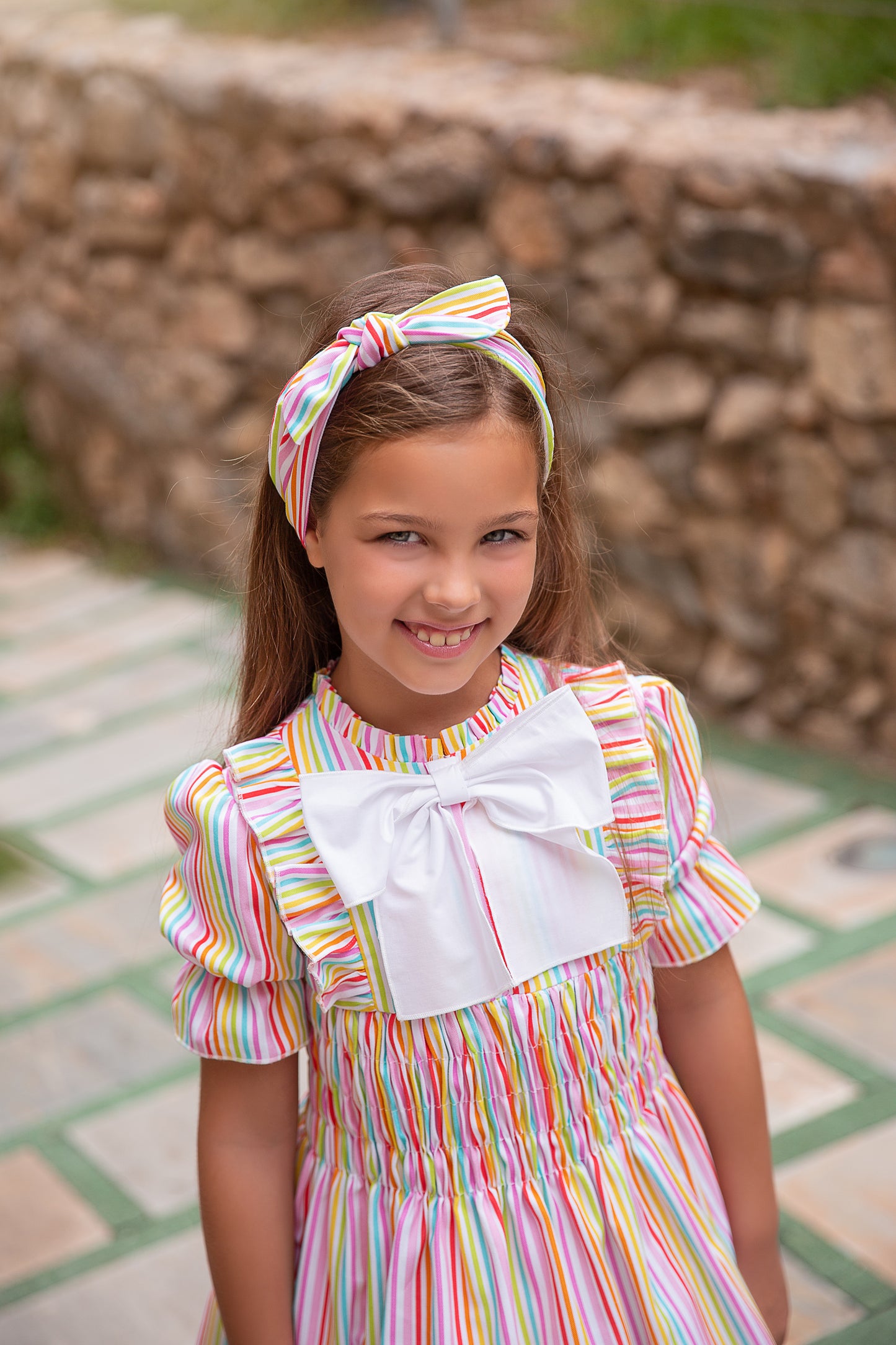 ROCHY Multicoloured Stripe Girls Dress - 24623