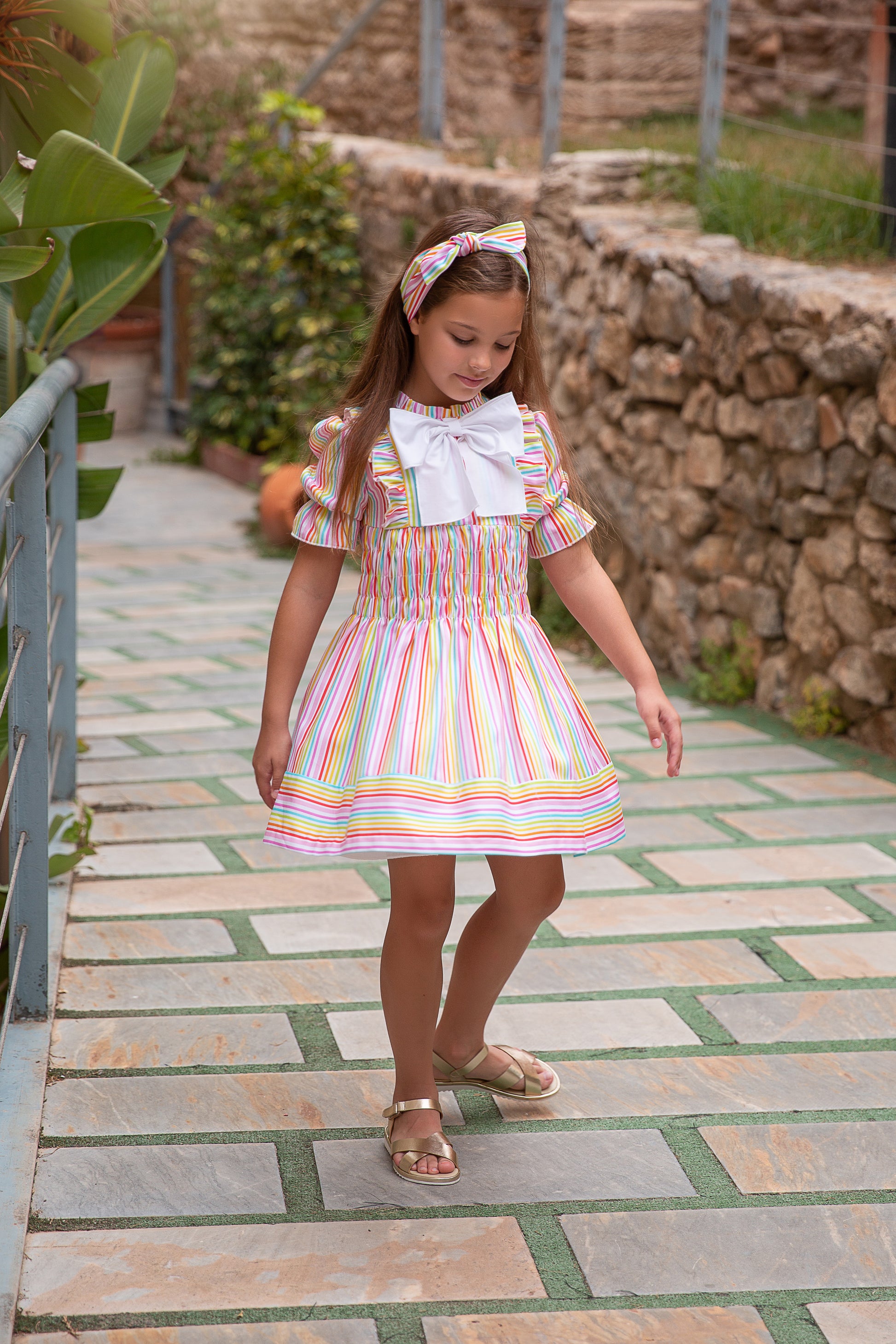 ROCHY Multicoloured Stripe Girls Dress - 24623