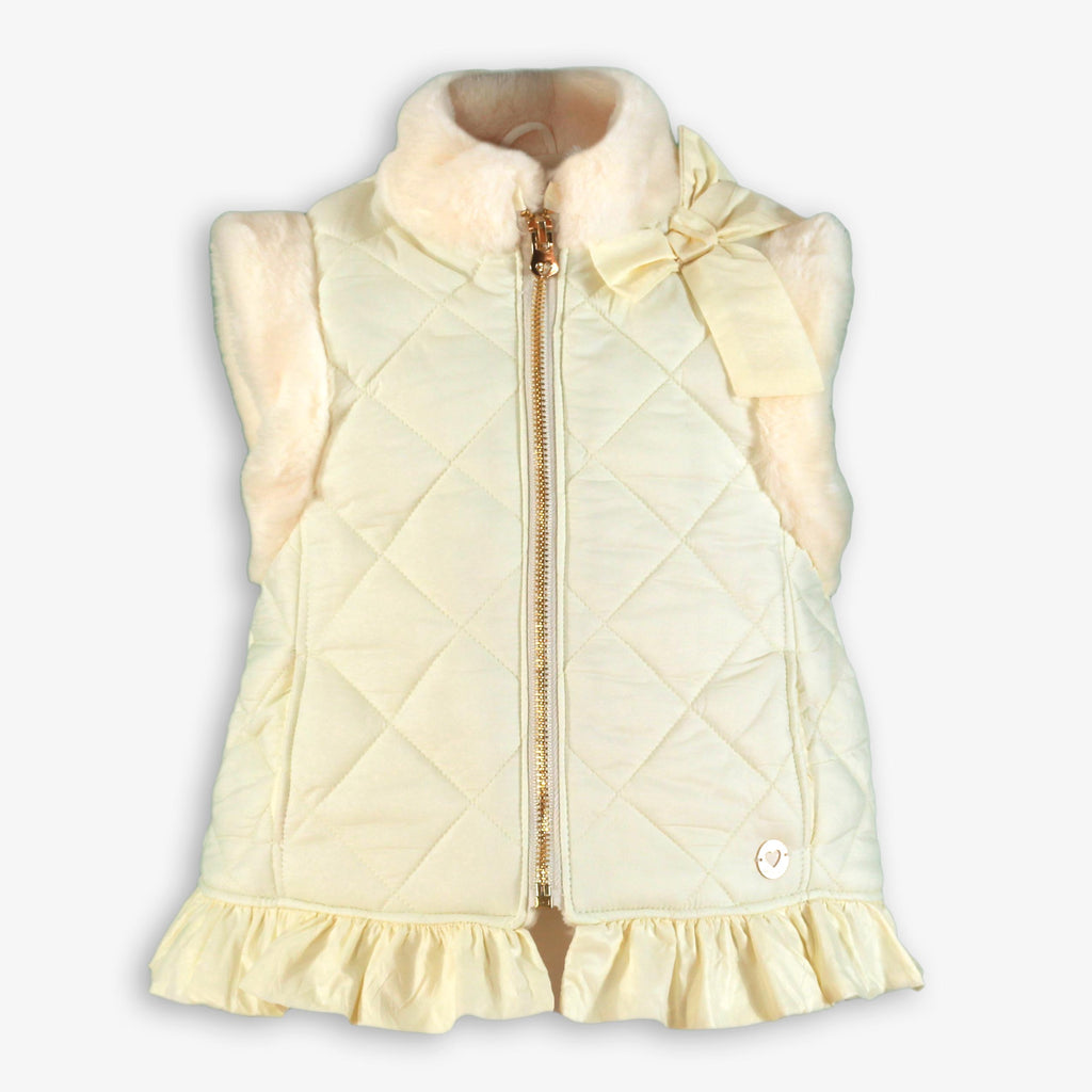 AW25 MIRANDA Cream & Grey Girls Skirt Set with Gilet - 248