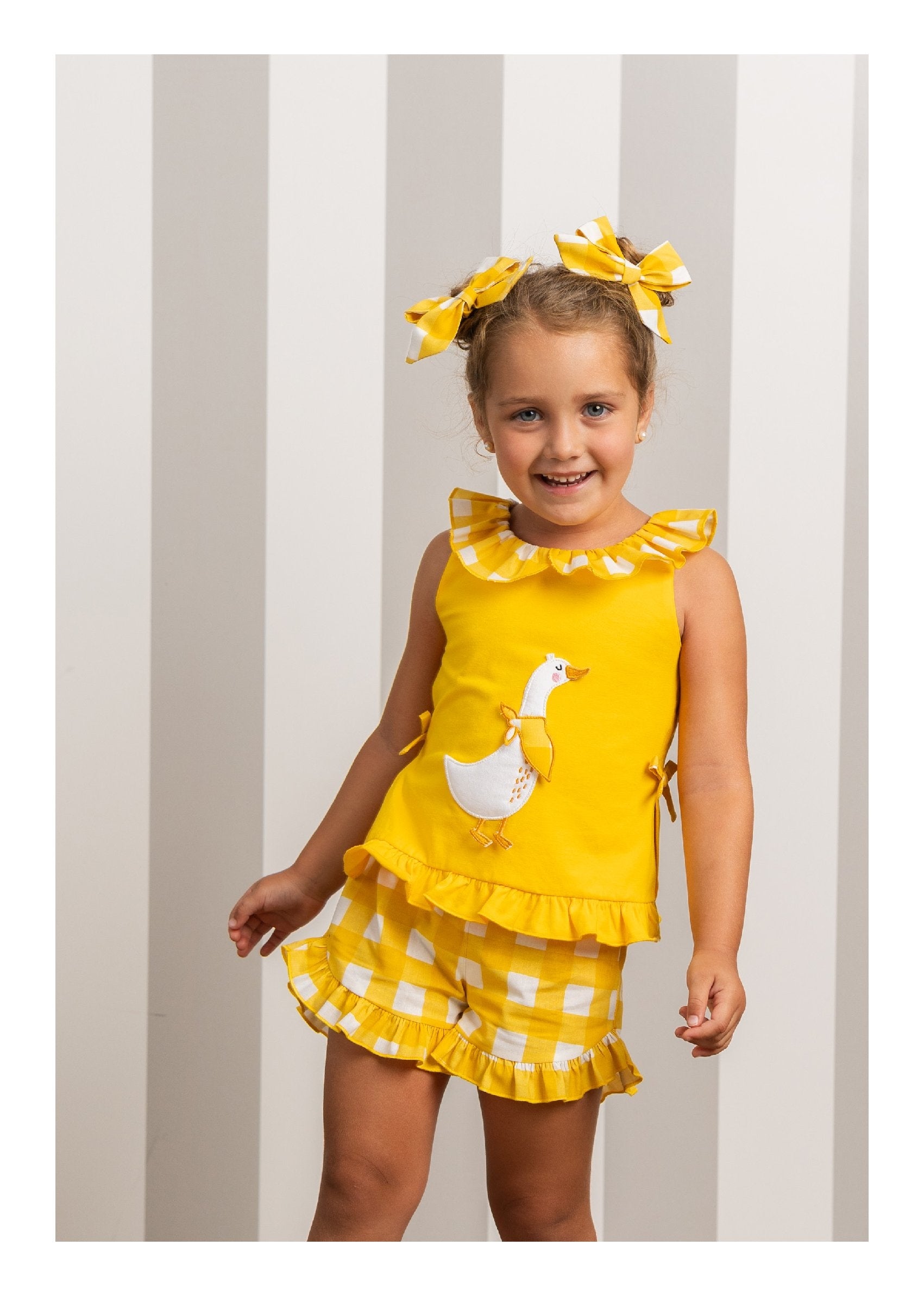 BASMARTI SS25 Pato Girls Yellow Duck Short Set - 25073
