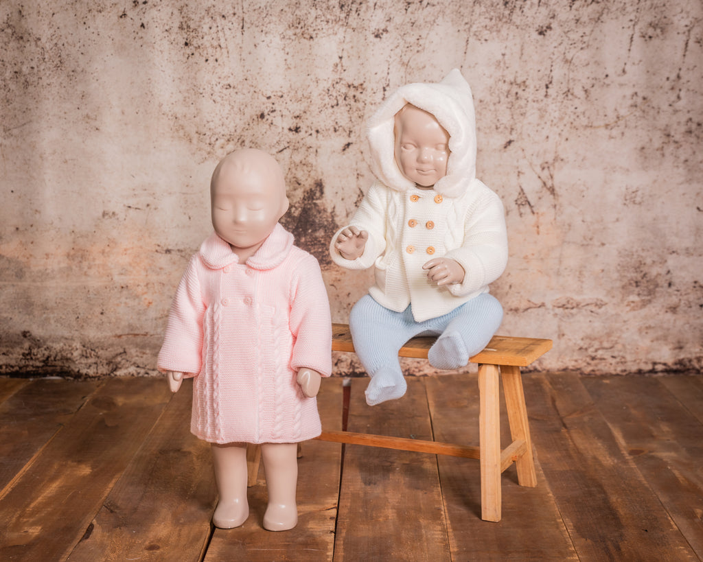 BABINE Canastilla Girls Pink Knitted Pram Coat